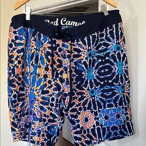 Red Camel Men's Blue and Orange Swim Shorts. Size 38